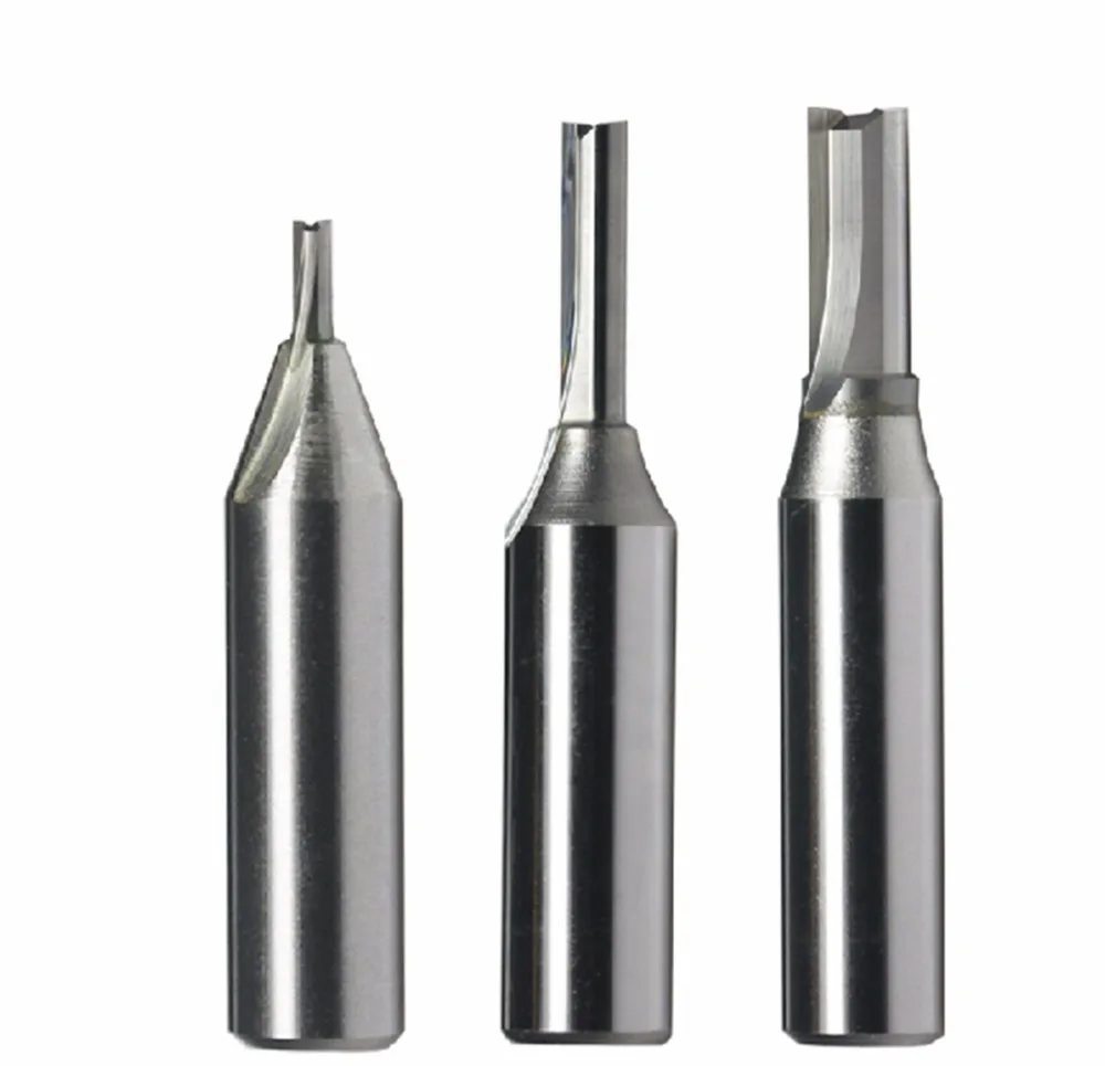 5mm*22mm 1/2" TCT Tungsten Carbide Double Two Straight Flute Router Cutter Bitin Milling Cutter