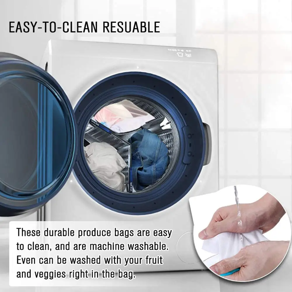 12-Piece Set of Reusable Washable Mesh Bags for Produce, Toys, and More