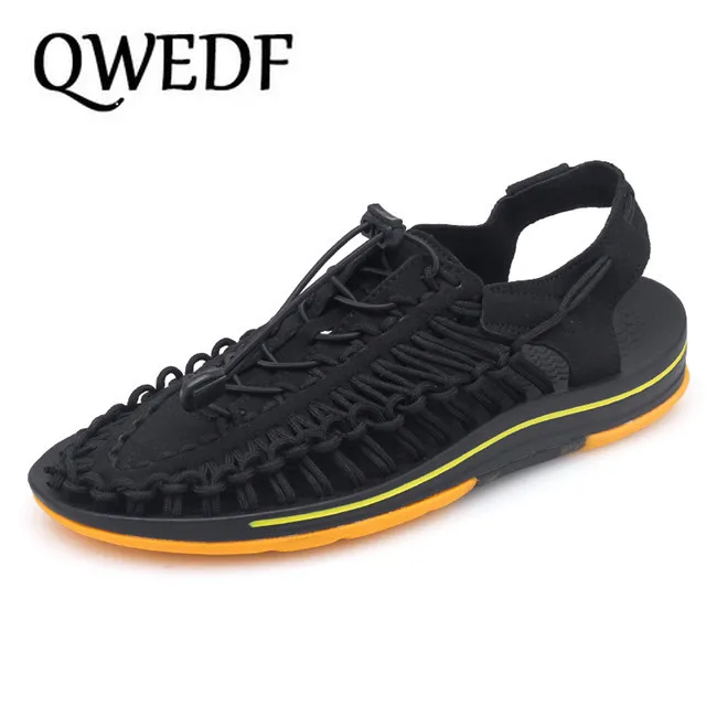 

QWEDF Brand Weave Seaside Beach Shoes Summer Sandals Men Shoes Fashion Design Men Sandals Quality Comfortable Casual Shoes CZ-73