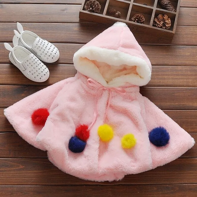 Новые детские пальто с капюшоном Мех животных куртка для девочек manteau Bebe Детская одежда 7bbc019