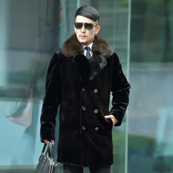 Men Winter Jacket Black Warm Long Design Male Faux Mink Fur Coats High Imitated Mink Coat Windbreaker Plus Size Overcoat 6XL Men Winter Jacket Black Warm Long Design Male Faux Mink Fur Coats High Imitated Mink Coat Windbreaker Plus Size Overcoat 6XL