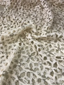 

J-63412 New design 5yards nice looking embroidery french net lace fabric with top quality