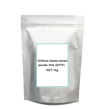 

1kg free shipping 100% Nature Griffonia Seeds extract 5 htp pow-der 30%