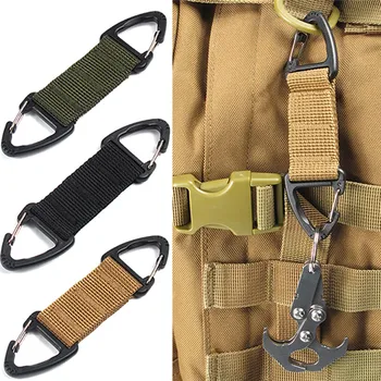 

Hot! Outdoor Camping Tactical Carabiner Backpack Hooks Olecranon Molle Hook Survival Gear EDC Military Nylon Keychain Clasp