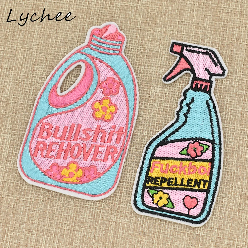

Lychee 2pcs Colorful Embroidery Creative Remover Repellent Patch For Women DIY Sewing Applique Badge Accessories