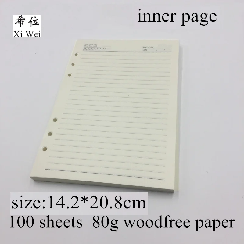 

Diary Inner Page Woodfree Yellow Paper Notebook A5 Notepad Simple Lines Journal