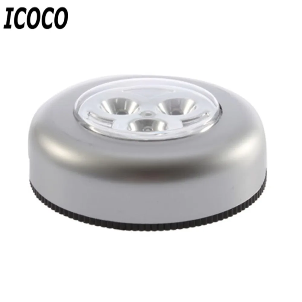 ICOCO 1 шт. 3 светодиодный сенсорный ночник аккумуляторная батарея с питанием от