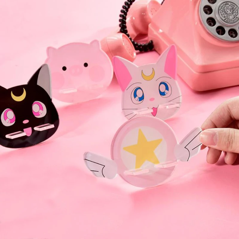 1 шт. Kawaii Moon Cat Pig Moon Star акриловый держатель для мобильного телефона Регулируемый держатель для планшета Настольный Держатель подставка держатели канцелярские