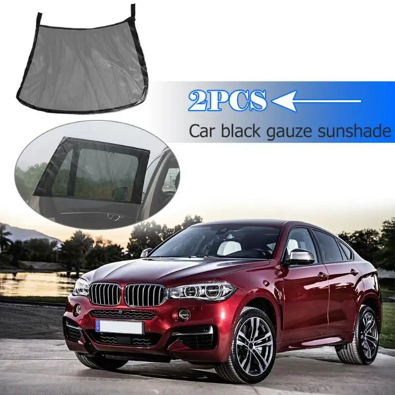 

2Pcs 3.6x1.7ft Car Sun Shade Rear Side Window Mesh Sunshade Curtain Universal Sunproof Window Cover Film Auto Car Exterior Part