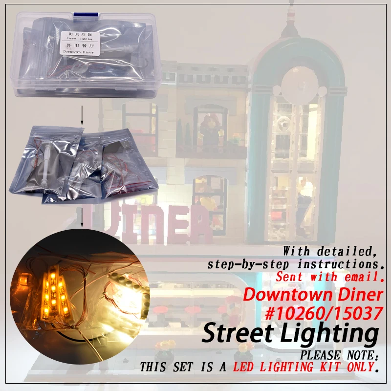 

Led Light Set (only light included ) For legoings 10260 Downtown Diner Compatible 15037 Streetview Creator Building Blocks Brick