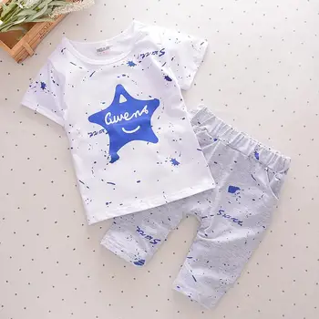 Newborn Summer baby boys clothes set New Star Shirts Shorts Cotton for Kids 2