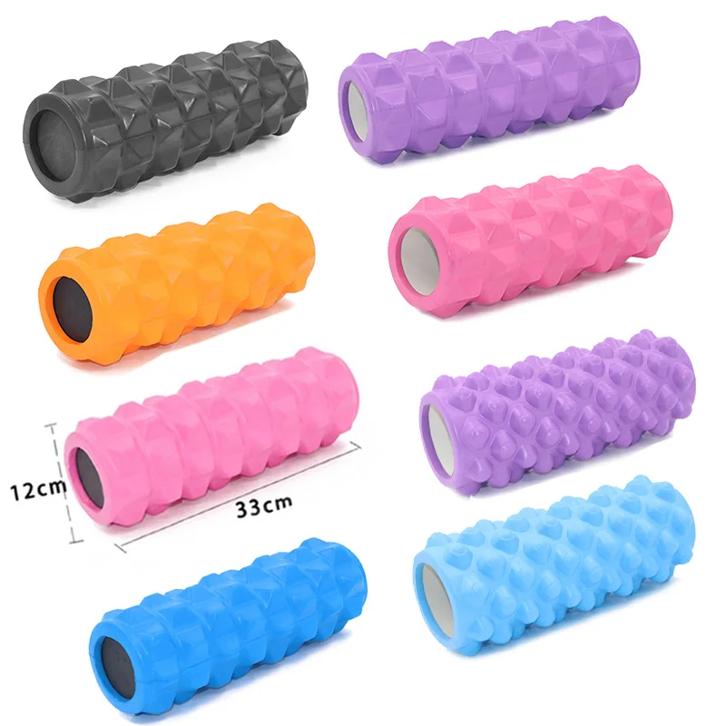 ① Yoga Column Roller Тренажерный зал Роликовые блоки Fitness Foam Йога-блоки Массажная сетка Триггер E ★