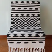 Ретро-ковер для дивана, гостиной, спальни, ковер, хлопок, кисточки, окрашенная пряжа, 60x130 см, стол, Ruuner, покрывало, гобелен, украшение для дома