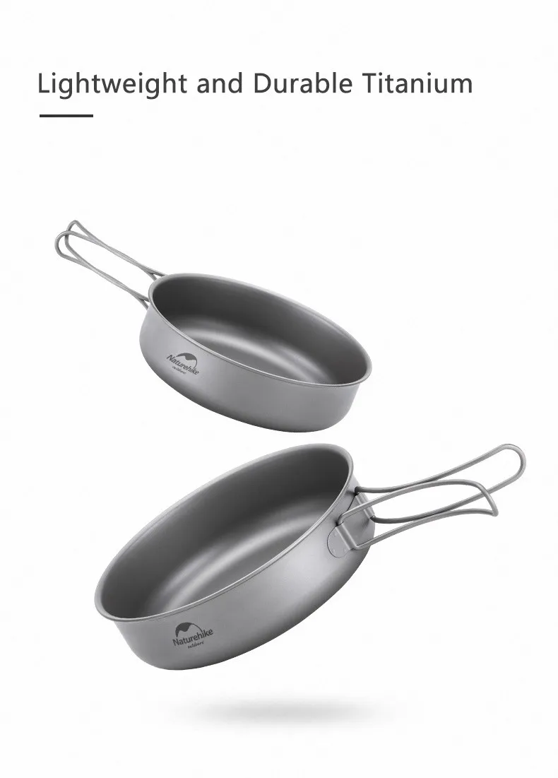 Livre de Acampamento do Piquenique Talheres de Titânio Pote com Alça Luz ao ar Naturehike Alta Qualidade Panelas Pan Caneca Frigideira Dobrável Pot 5 Naturehike Alta Qualidade Luz Ao Ar Livre