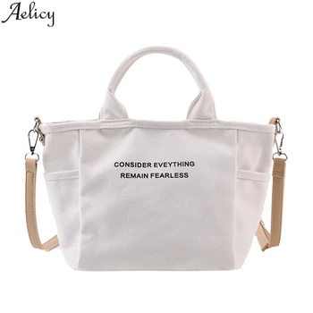 

Aelicy Woman Fashion Zipper & Hasp Messenger Bag Student Letter Print Handle Bag Casual Canvas Bags Bolso De Lona De Las Mujeres