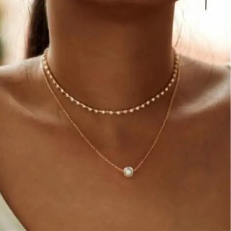 

X 604 Europe and the United States multi-layer simple pearl crystal claw chain necklace female jewelry accessories factory direc