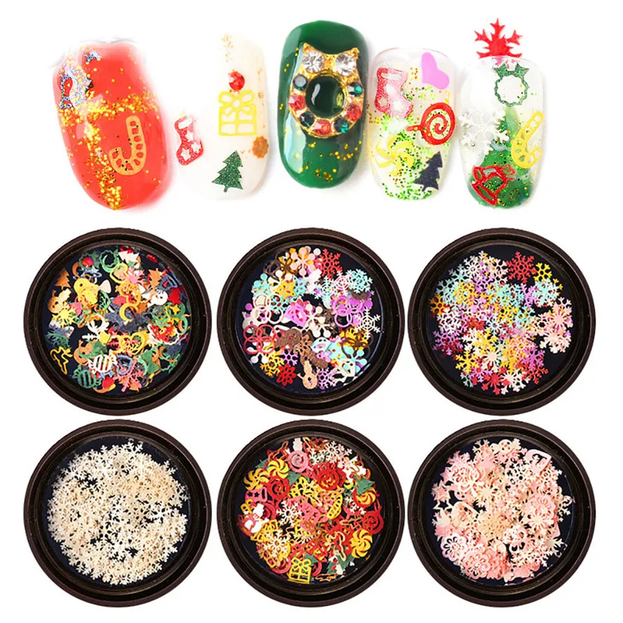 

New DIY Sequins Nail Art Decoration OutTop 1PC Snowflake Shaped Dazzling Nail Sticker Colorful Nail Art Decoration 30