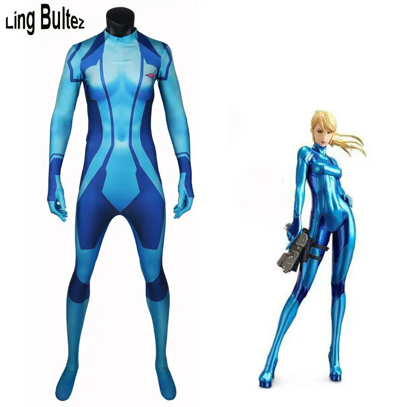 

Ling Bultez высококачественный костюм Samus METROID Косплей Костюм Samus спандекс костюм женский костюм зентай на Хэллоуин