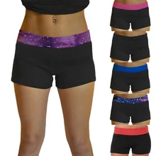 Новинка, женские летние сексуальные шорты, галактика, высокая талия, повседневные, для йоги, обтягивающие, для бега, брюки