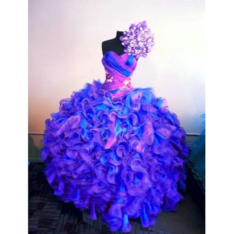 quinceanera dresses blue and purple