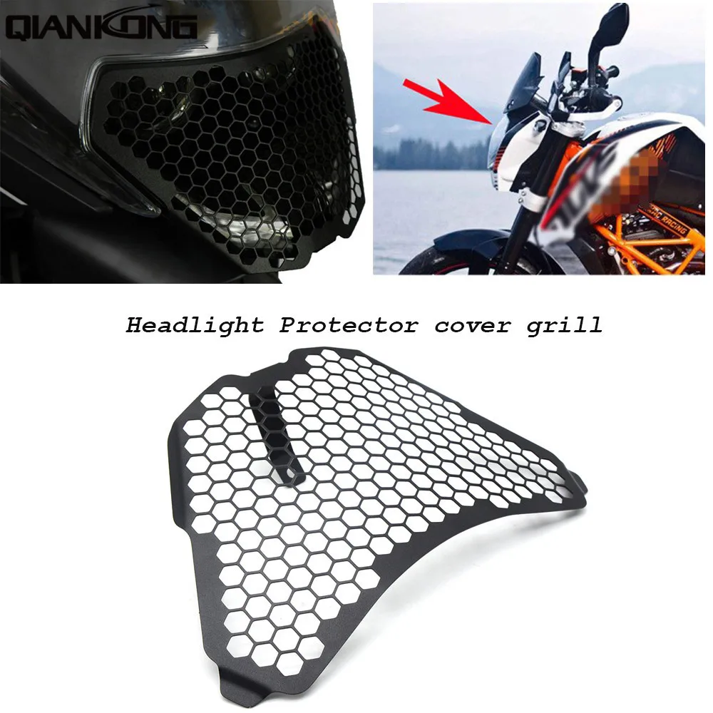 

LOGO Customized CNC Headlight Guard Grille Protector Cover Protectors for For KTM rc125 rc 200 RC390 RC 125 200 390 2014-2016
