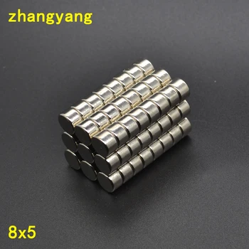 

100pcs D8*5mm Powerful Round Magnets 8x5 Rare Earth Neodymium Magnets 8mm*5mm Counter Magnetic Tape Crafts Magnetite 8*5