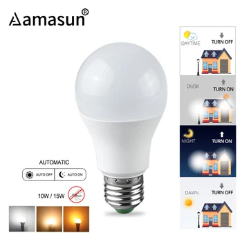 

85-265V 15W 10W LED Sensor Night Light E27 Dusk to Dawn Lamp Automatic Nightlight For Home Porch Wall Stairs Sensor Light Bulb