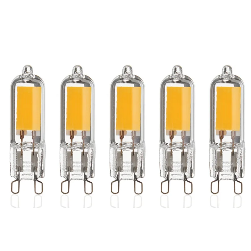 

G9 LED Light Bulbs 5W COB Glass LED Lamps 40W Halogen Bulb Equivalent for Pendant Lighting Fixture Home Chandeliers