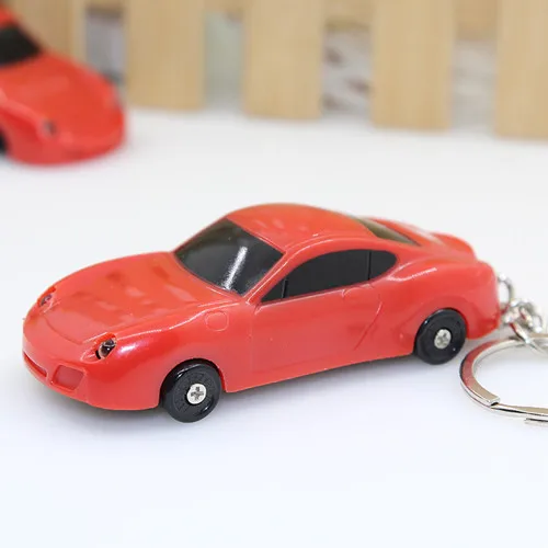 СВЕТОДИОДНЫЙ брелок для спортивного автомобиля со звуком, модный брелок для ключей с фонариками, брелок для автомобиля с гальваническим покрытием - Цвет: Red