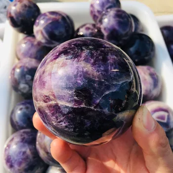 

80mm natural quartz fantasy amethyst crystal ball healing ball