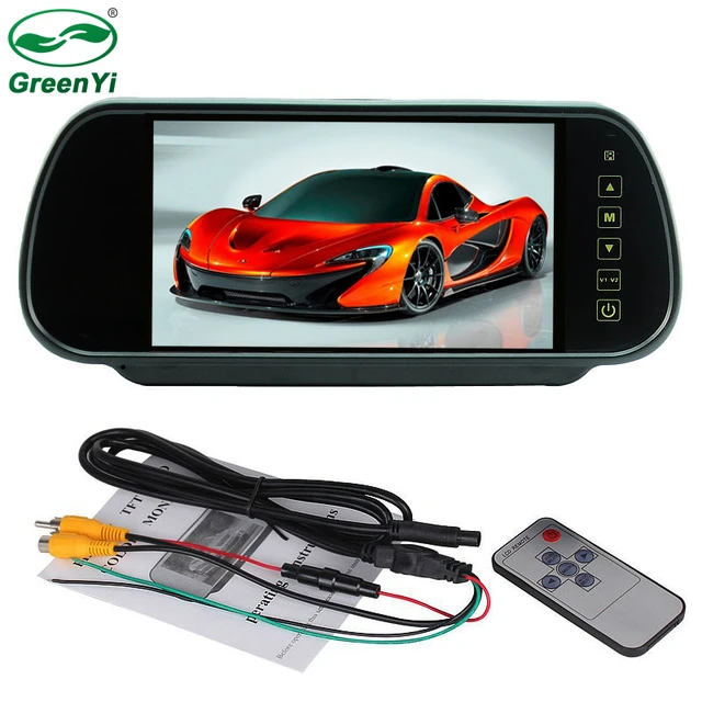 Moniteur de rétroviseur intérieur de voiture avec caméra de recul CCD, aide  au stationnement, vision nocturne, lentille en verre, vidéo 2 en 1, 4.3  pouces - AliExpress