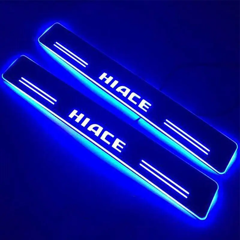  LED WELCOME LIGHTS DOOR SILL PLATE RUNNING BAR PLATE COVERS FIT FOR HIACE CAR 2PCS/SET LED INTERIOR - 33026333094