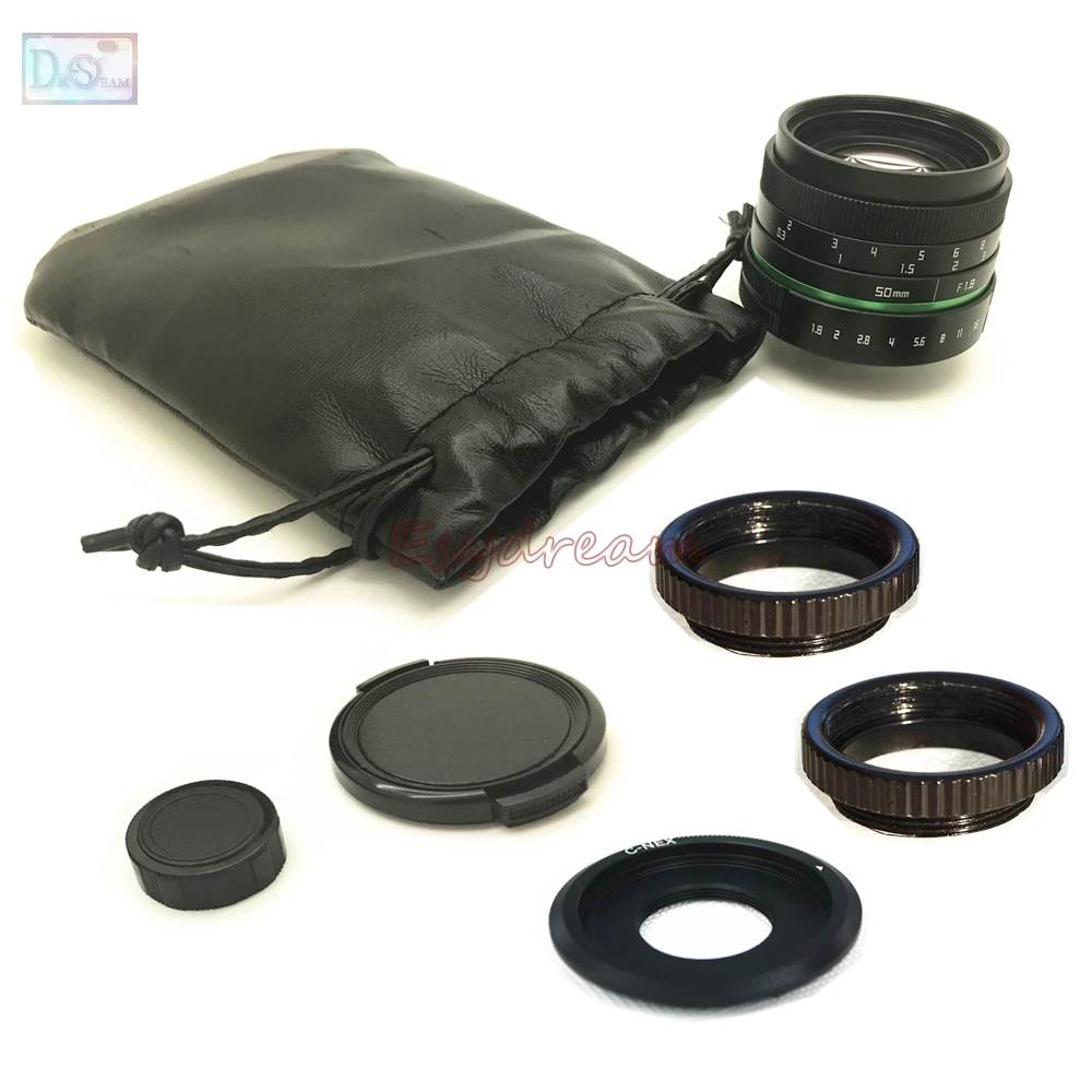 

50mm F1.8 Manual Lens + C Mount Adapter + Macro Rings Kit for Sony E Mount NEX 3N 5C C3 F3 A6300 ILCE-6000 ILCE-5000 ILCE-5100