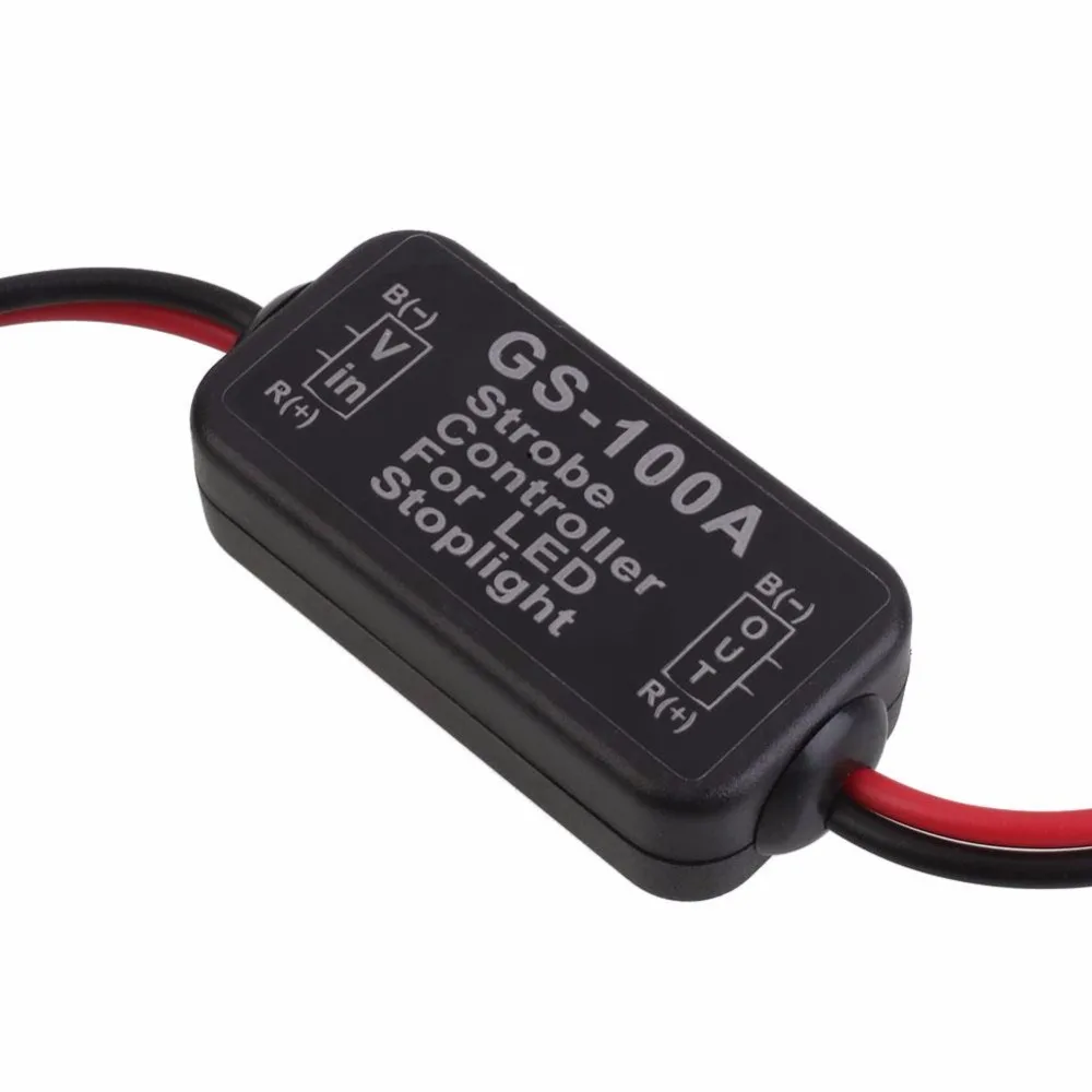 

VEHEMO GS-100A 12V Flash Strobe Controller Flasher Module For Flashing LED Back Rear Brake Stop Light Lamp Car Accessories