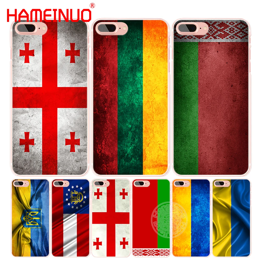 HAMEINUO Флаг Грузии Литва Беларуси Чехол для мобильного телефона iphone 4 4s 5 5s SE 5c 6 6s 7 8 X