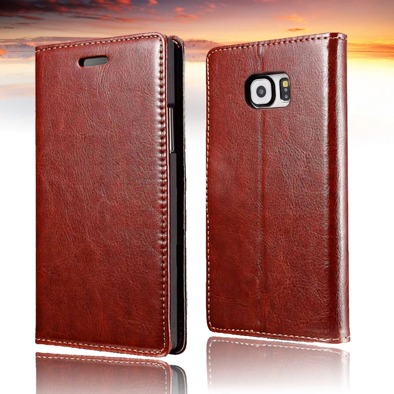 

S6 Edge Case Cover Leather PU Luxury Retro Coque Stand Phone Case Fundas For Samsung Galaxy S6 edge Flip Case Cover Book Style