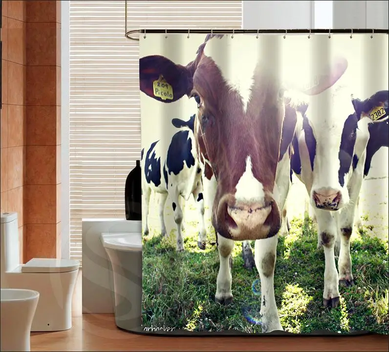 Popular Cow Shower Curtain-Buy Cheap Cow Shower Curtain Lots From Stylish Dairy cow fashion custom Shower Curtain Bathroom decor High Quality Bath Curtains(China) - Popular Cow Shower Curtain-Buy Cheap Cow Shower Curtain Lots From