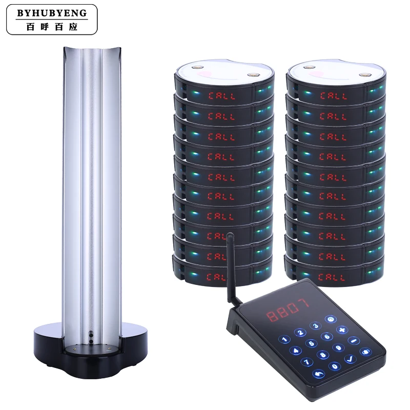 

Restaurant pager guest pagers Video Demo,CE+FCC Full water-proof Certified,FM,Distance>3000m 1T+1C+20P restaurant table buzzer