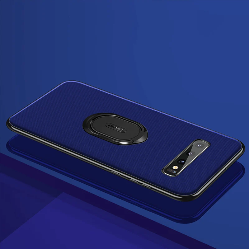 Тканевый Магнитный чехол для samsung Galaxy Note 10 S10 Plus S10E, роскошный тканевый автомобильный держатель, чехол для телефона Etui Coque - Цвет: Blue