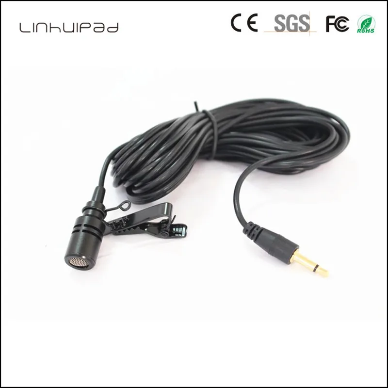 Best Linhuipad 3.5mm metal lapel microphone stereo lavalier Collar Tie Clip On Mic For Wireless Bodypack Transmitter system 500pcs 1