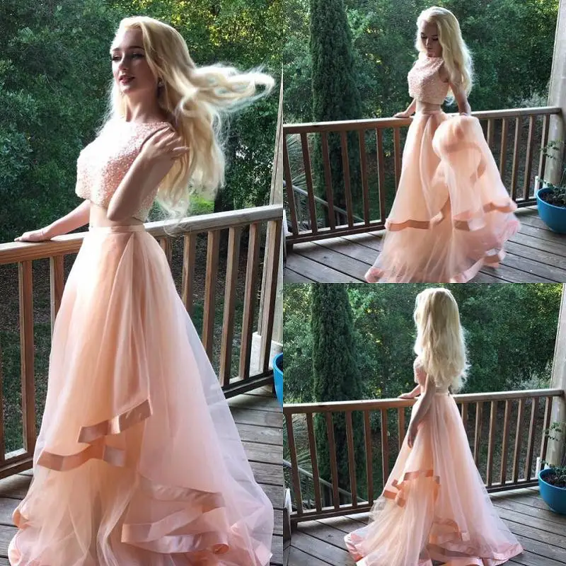 Coral-Two-Piece-Prom-Dresses-2017-Sexy-Vestidos-De-Formatura-Girls-Formal-Evening-Gowns-Beading-Tulle