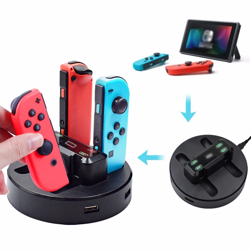 Зарядная док-станция для kingd Switch Joycon 2 usb порта световые индикаторы для nintendo Switch игровой контроллер подставка для зарядного устройства