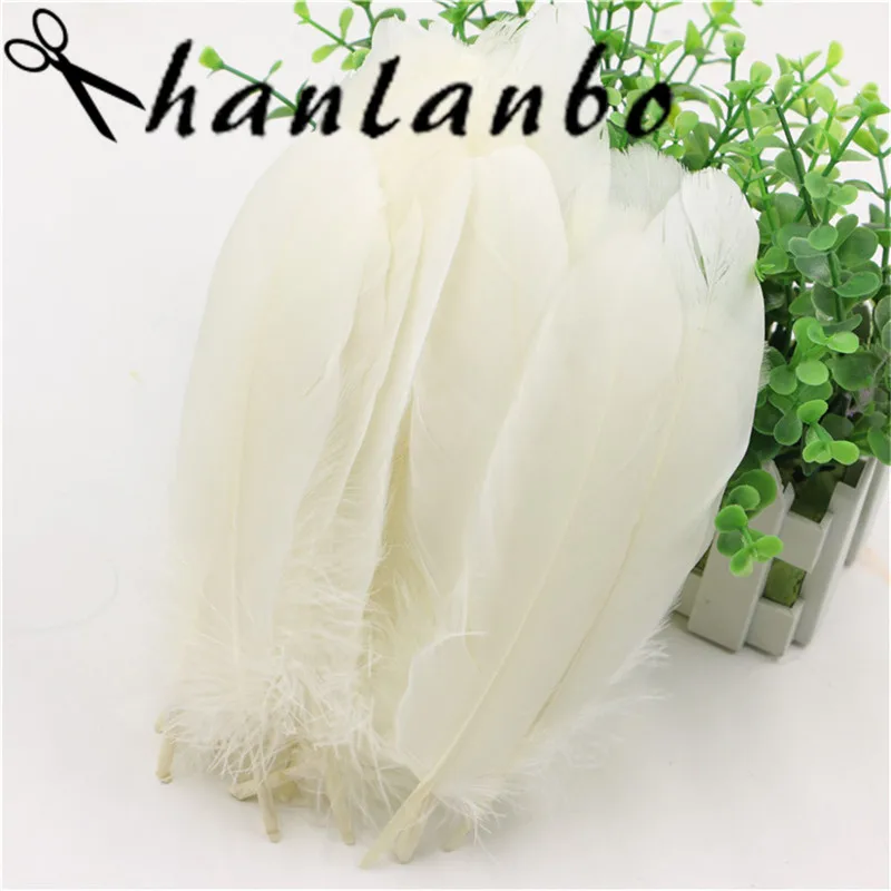 

100pcs/lot plumages Craft decoration snow white natural Goose Feather 15-20 cm Decorative Feathers For Jewelry