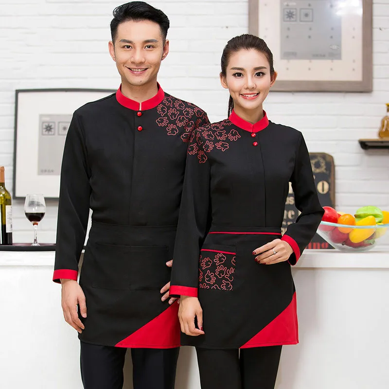 Hotel Uniform Autumn and Winter Hot Pot Restaurant Coffee Shop Female
