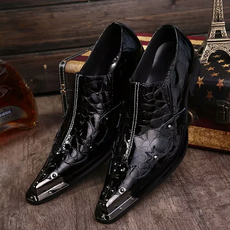 

genuine leather pointed toe men shoes fashion personality men dress shoes party shoes male