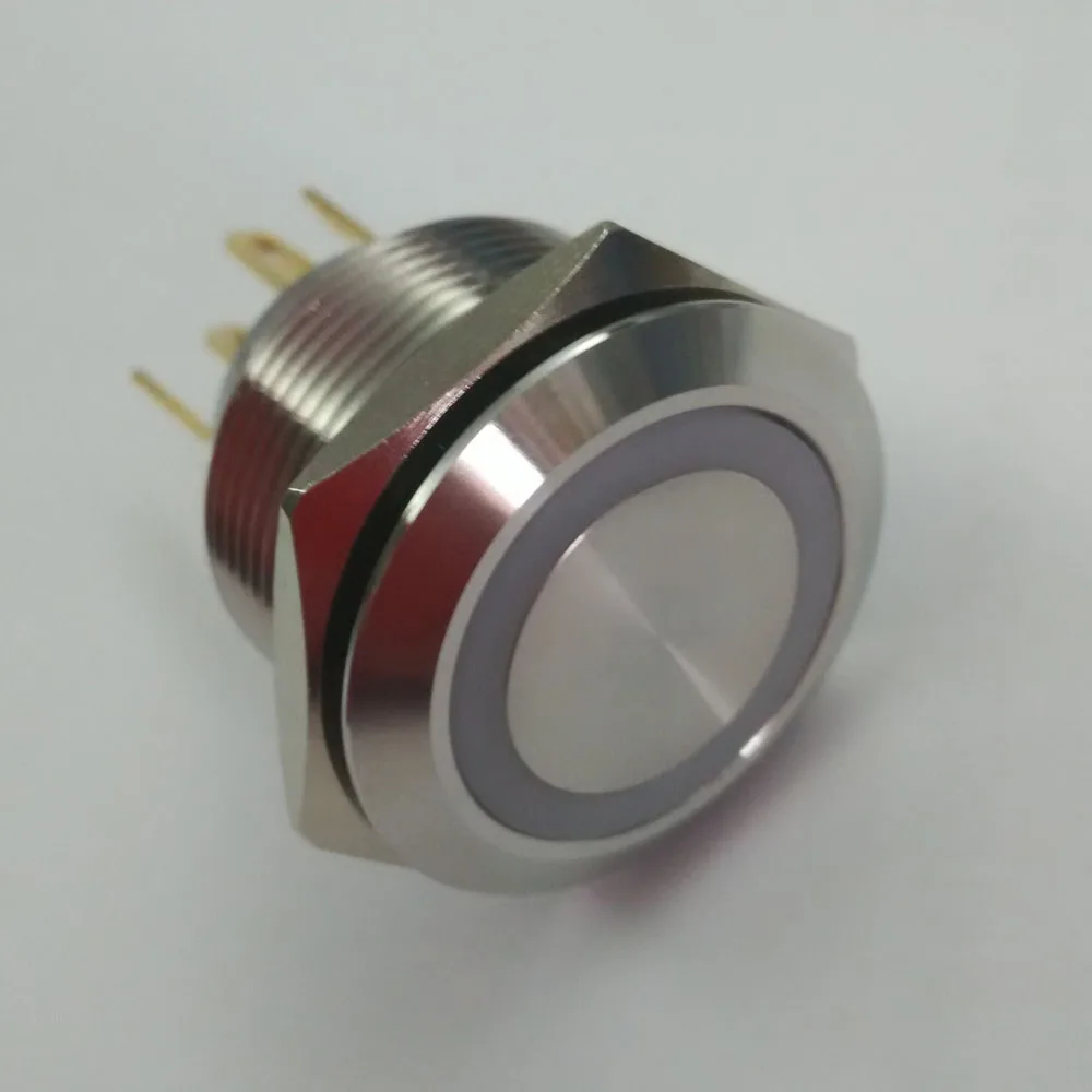 

22mm short trip momentary Normally open 12 BLUE 24V green ring illumination push button Anti Vandal switch