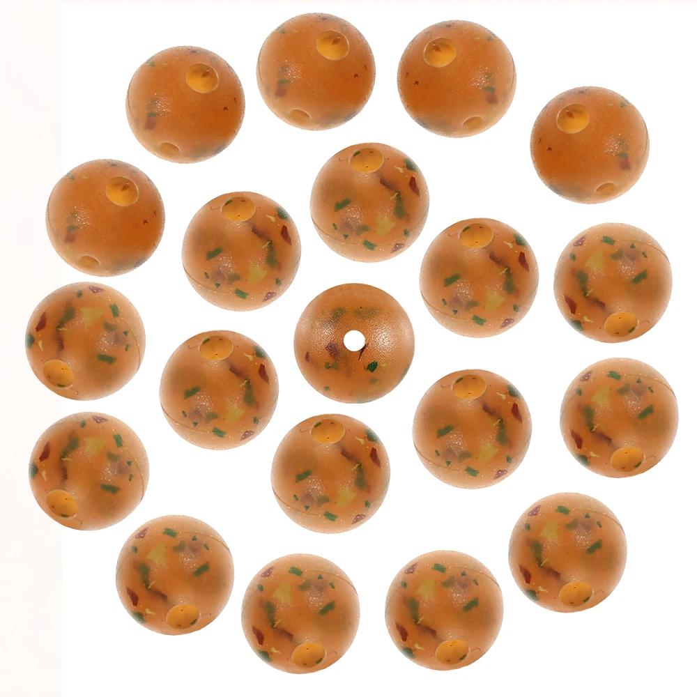 20PCS Fishing Black Beads Plastic Block Beads Round Shaped Bead Carp