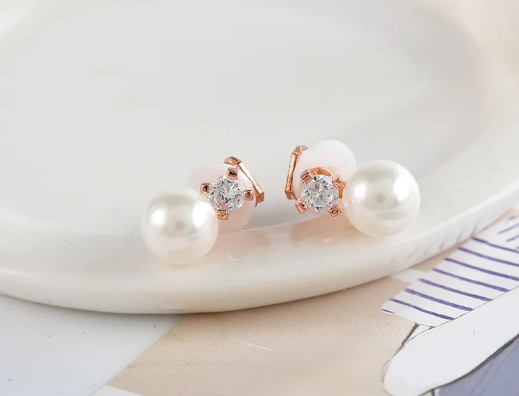 Fashion Pearl Clip on Earrings Cubic Zirconia No Hole Earring for Women Luxury Jewerly