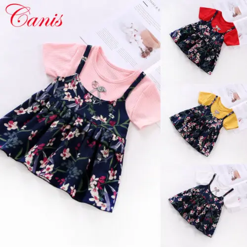 

Baby Girls Floral Summer Party Dress Sundress Clothes Cute Newborn Toddler Sling Tutu Summer Dresses