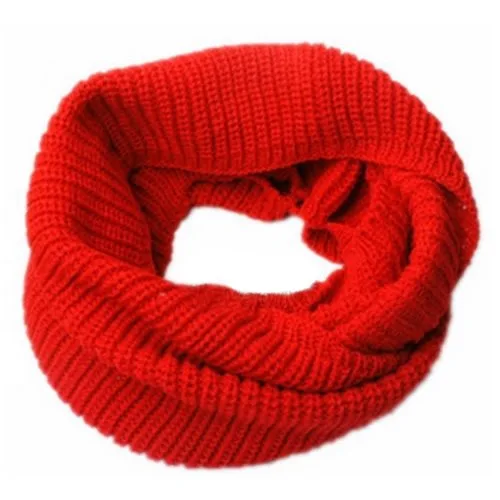 Зимний Теплый женский милый Бесконечность 2 Круг вязаный хомут шеи длинный шарф шаль - Цвет: Красный
